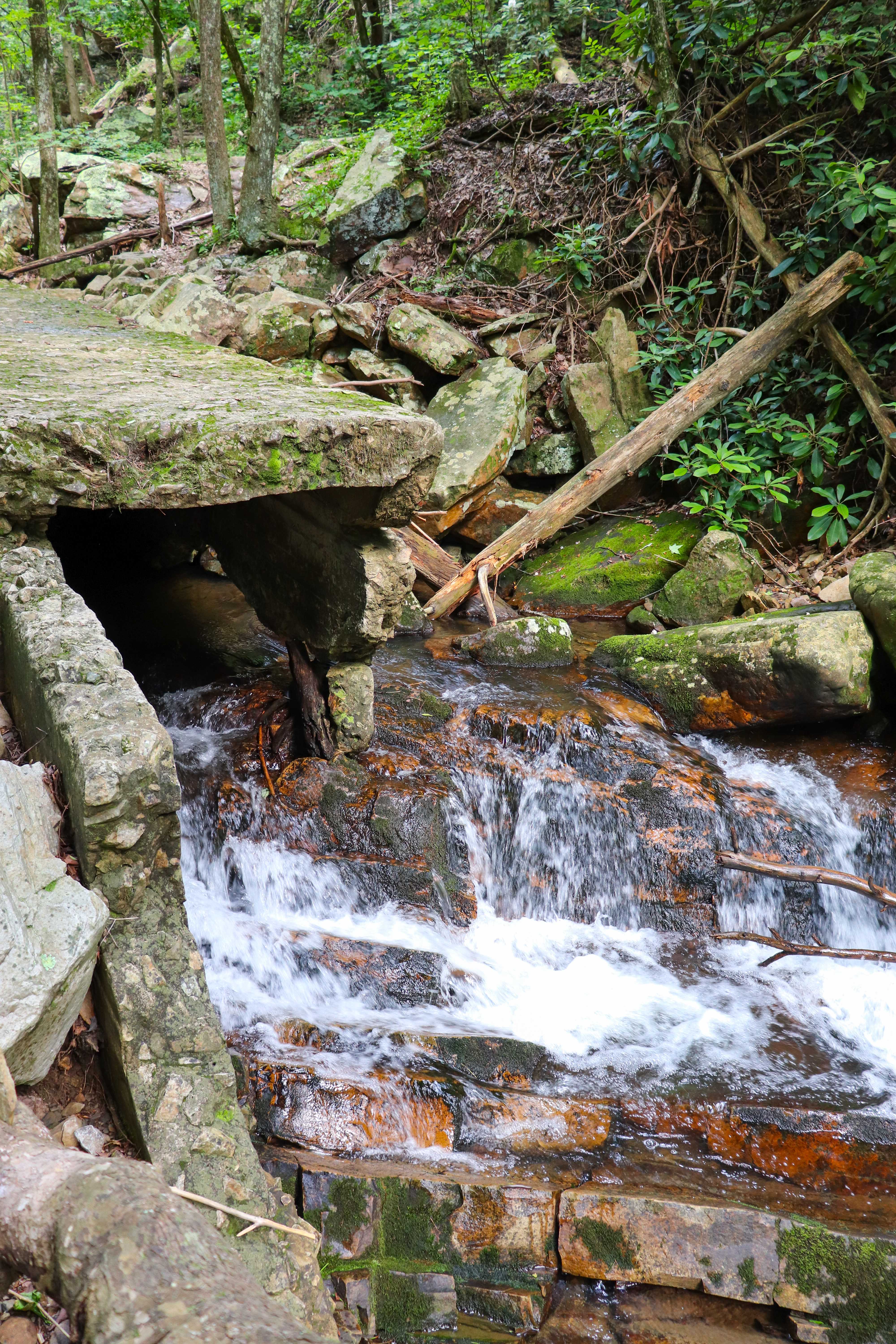under gee creek flume remains from mining in the Copper Basin
