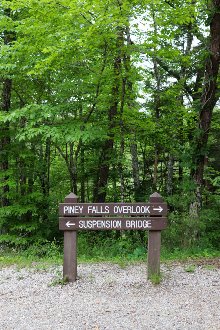 piney falls sign