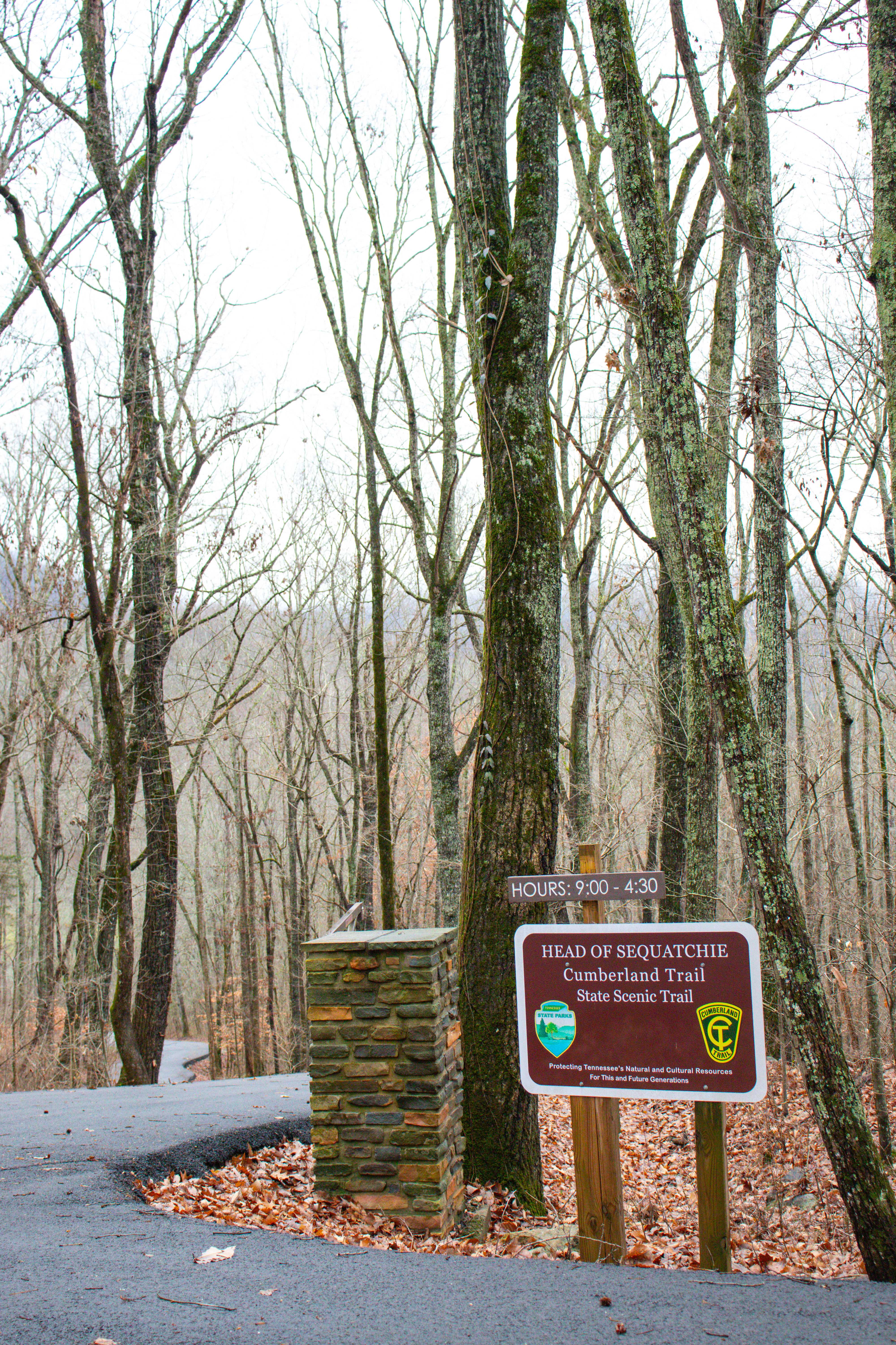 Head of Sequatchie Cumberland Trail State Scenic Trail sign