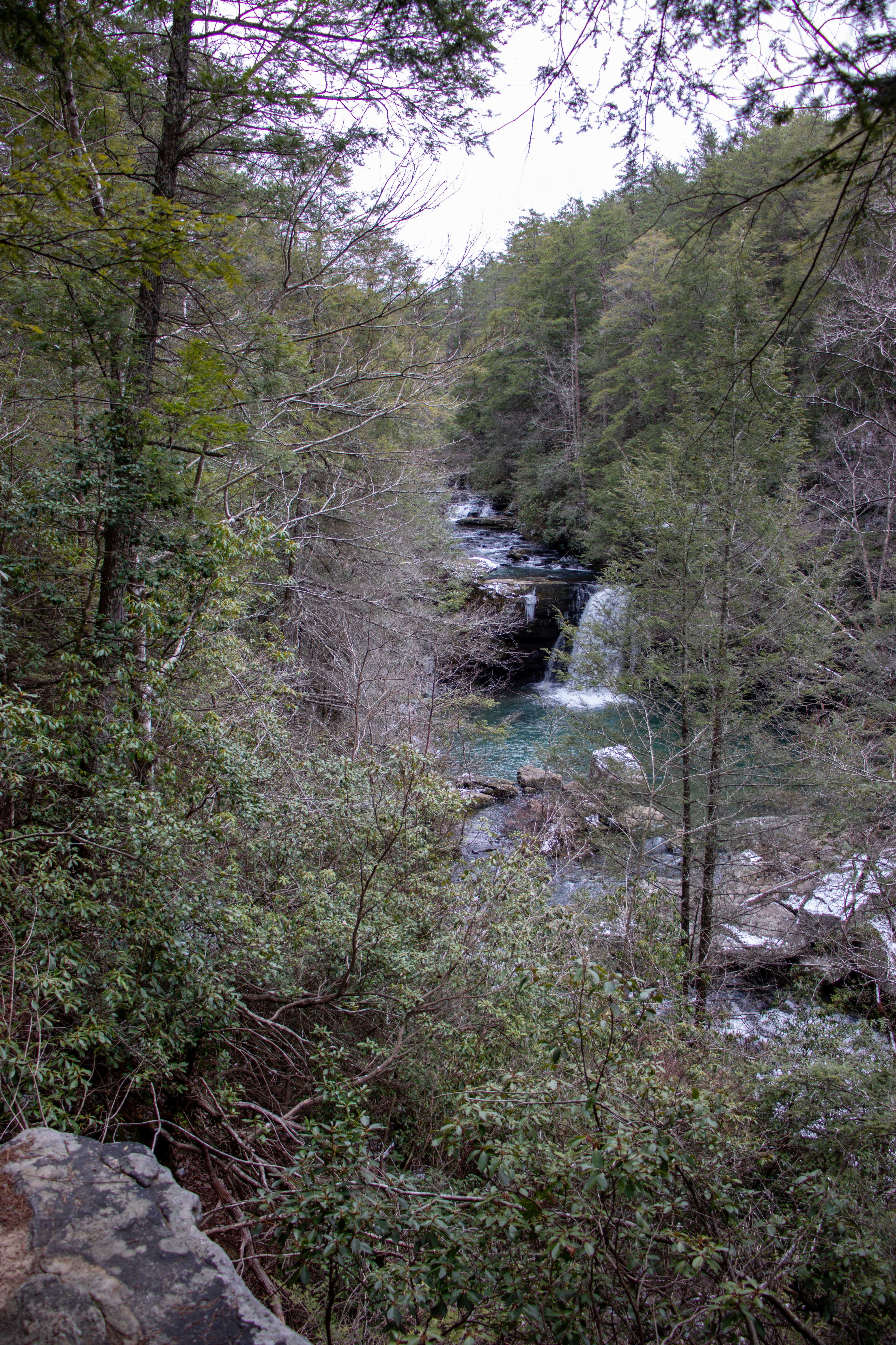 savage falls overlook with the cascades falling above it