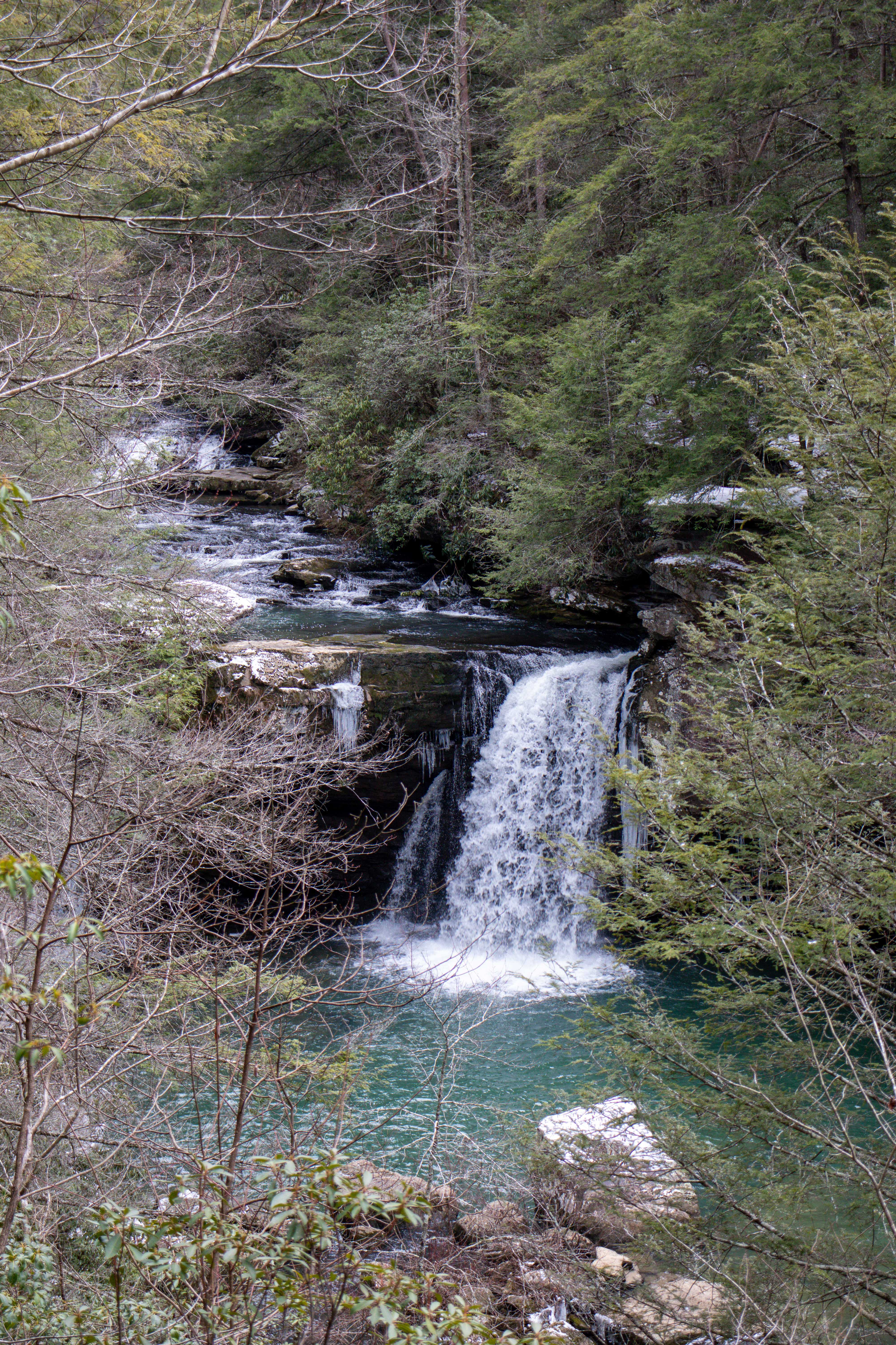 savage falls overlook with the cascades falling above it