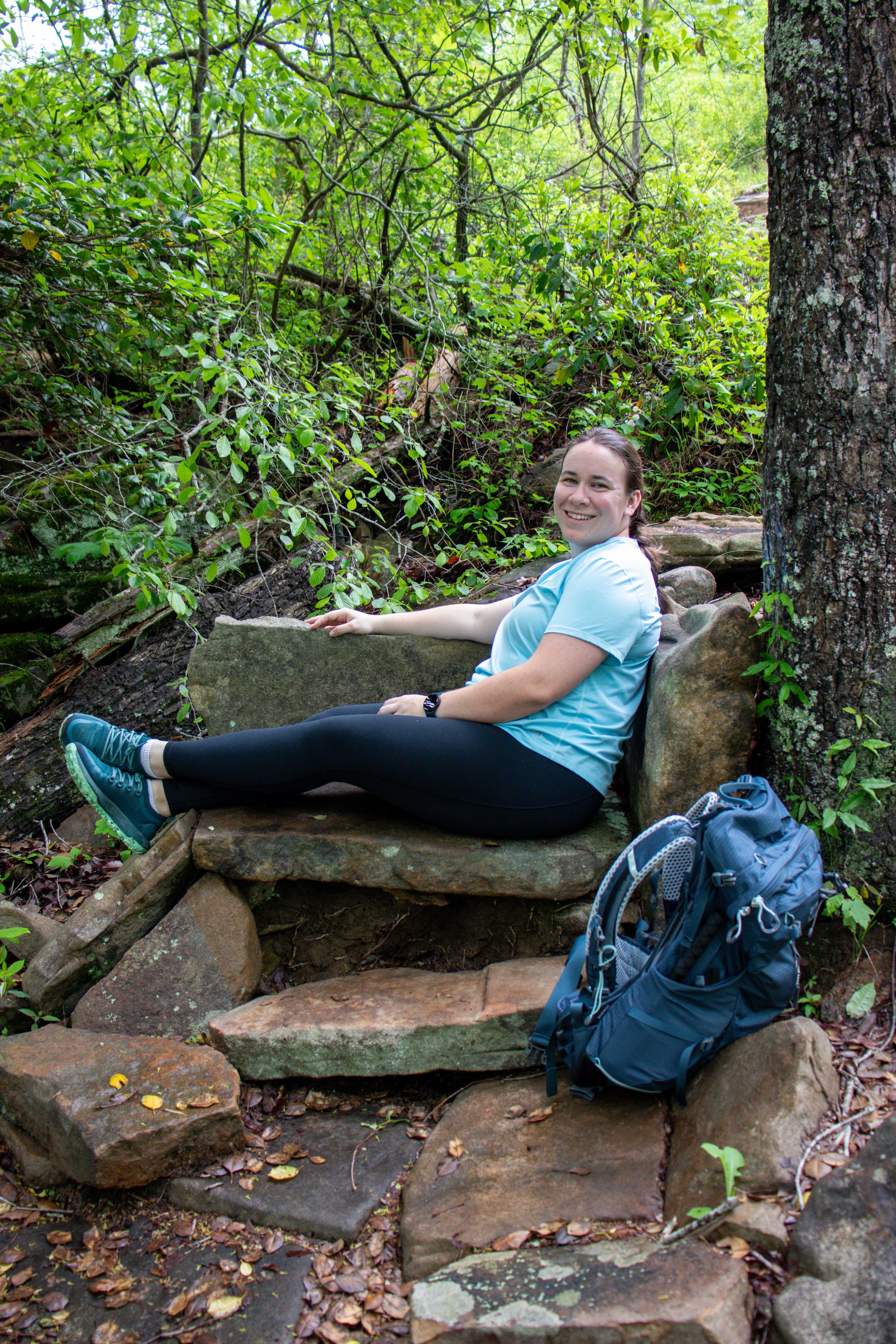 bench on little falls trail